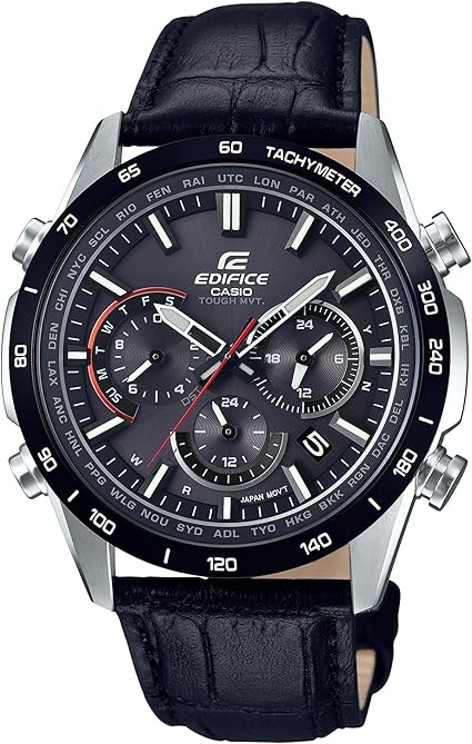 casio edifice black metal watches