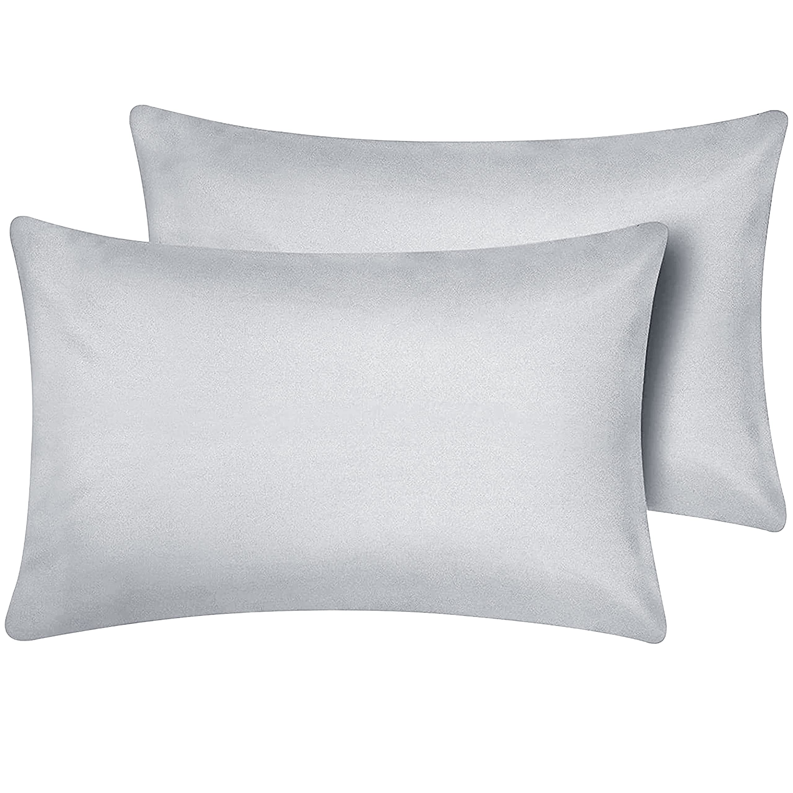Oxford Homeware Pillow Cases 2 Pack Brushed Microfiber – Standard Pillowcases Fade Resistant Pillow Cover Envelope Closure Silver Pillow Covers (50 x 75 cm) — image 1