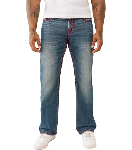 True Religion Mens Ricky Straight Leg Jeans | Body Rinse Black