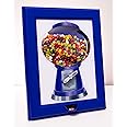 Eye Candy Frame, Candy Dispenser, Gumball Machine in a Frame, For Candies, Nuts, Dog & Cat Treats, Hang on Wall, Stand on Table, Birthday & Holiday Gift for All Ages, Large 15" x 12" (Blue)