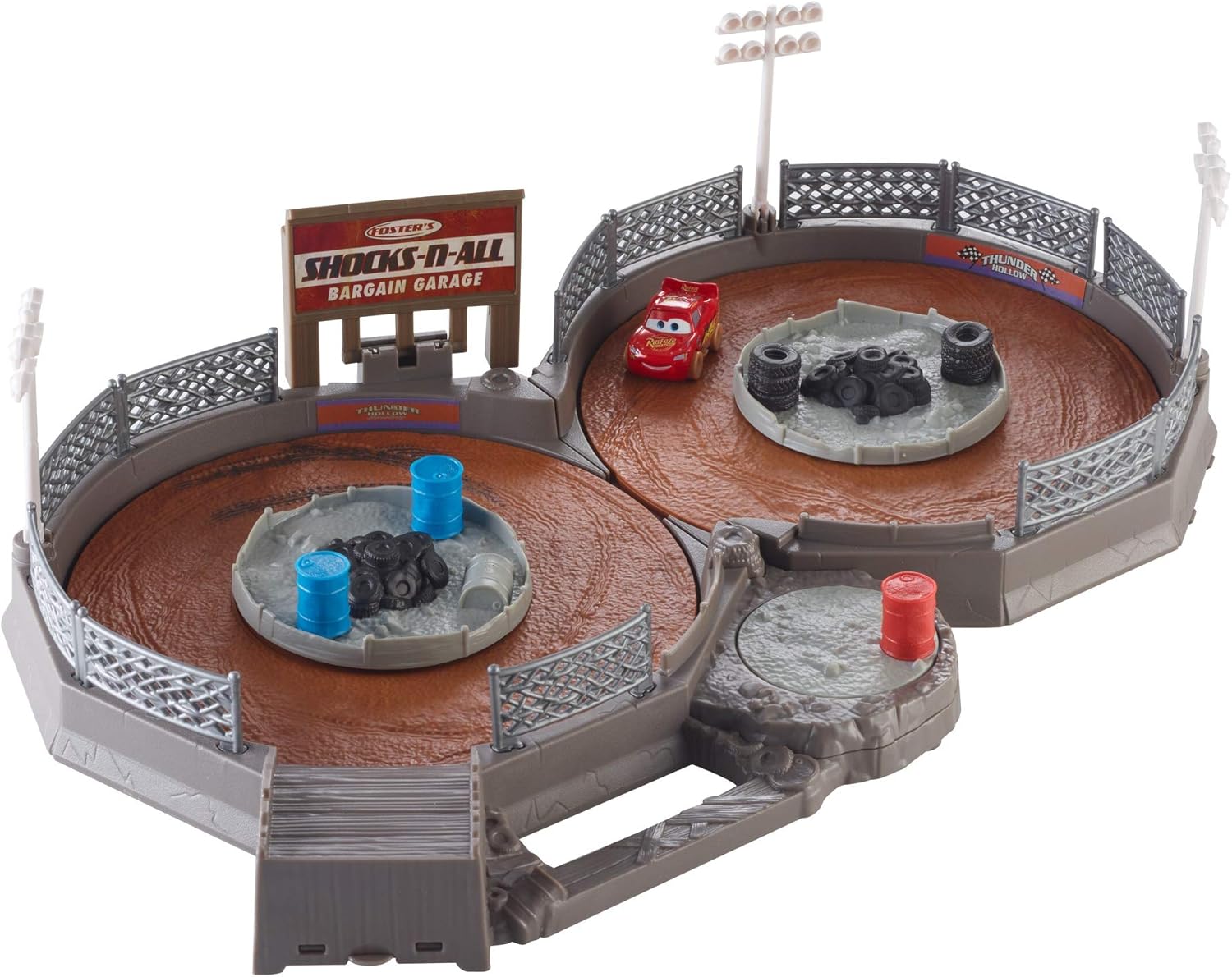 Disney Pixar Cars Coffret circuit Thunder Hollow transportable, piste