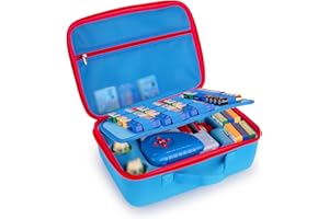HHZ Carrying Case Compatible with Little Tikes Story Dream Machine Books Starter Set and Character, Kids Toys Protective Storage Waterproof Portable Case, Loose-leaf Extra Storage (Blue, Box Only)