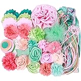 DIY Headband Making Kit Baby Shower Crafts Birthday Fashion Kits - Makes 12 to 16 Headbands - Coral Aqua
