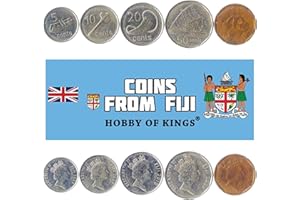 HOBBY OF KINGS Set of 5 Coins from Fiji: 5, 10, 20, 50 Cents, 1 Dollar. 2009-2010