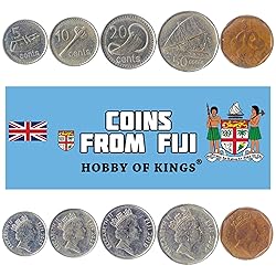 Set of 5 Coins from Fiji: 5, 10, 20, 50 Cents, 1