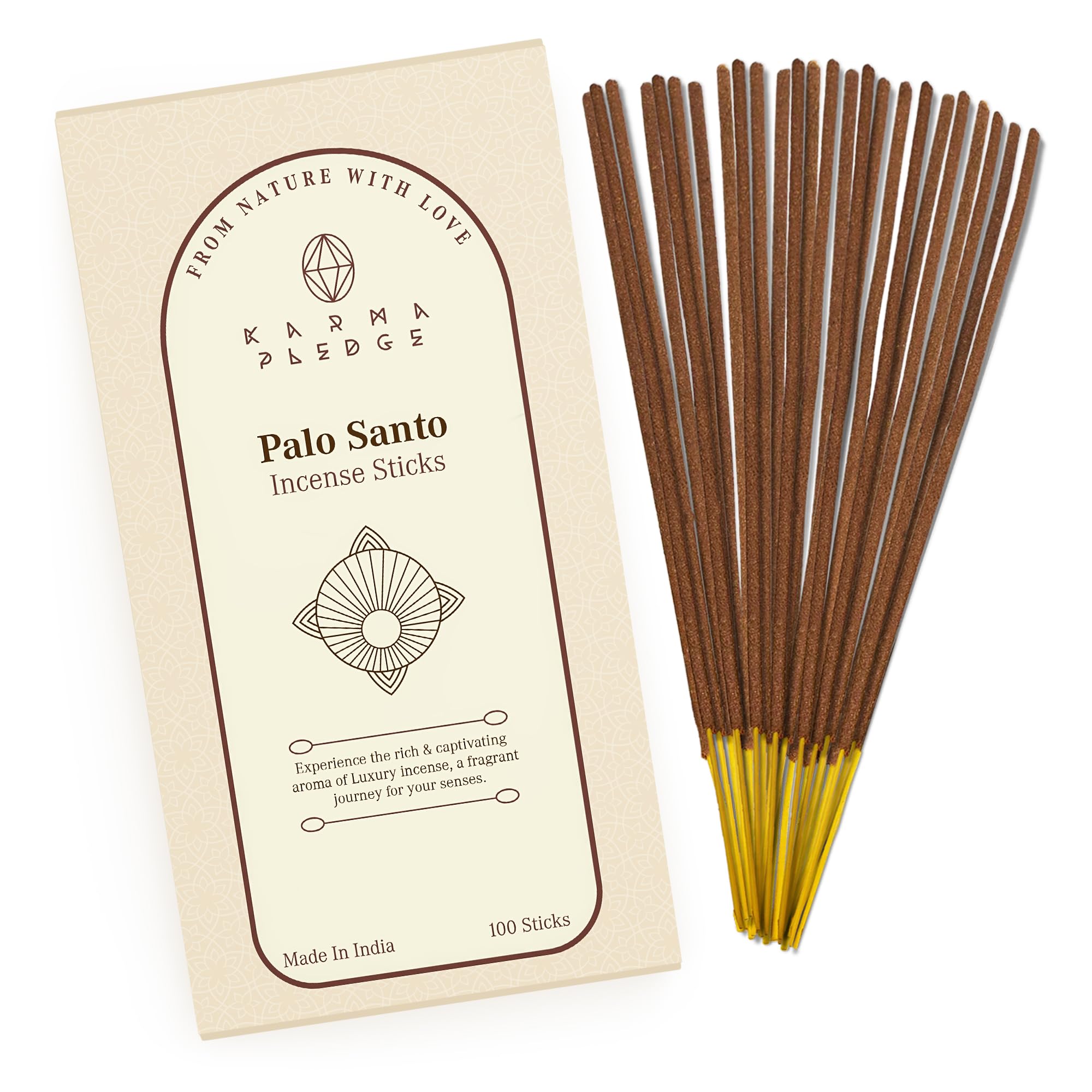 Photo 1 of Palo Santo Incense Sticks, Organic Hand Dipped 100 Sticks with Natural Herbs & Aromatic Ingredients, Burn Time 45 to 60 Minutes, Incense for Positivity, Yoga, Meditation, Relaxation, Spiritual Gift