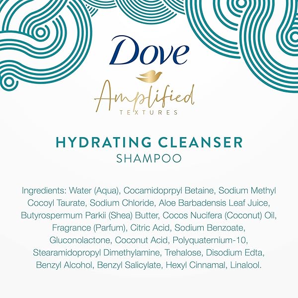AMPLIFIED TEXTURES, HYDRATING CLEANSE SHAMPOO, 11.5 FL OZ (340 ML), DOVE