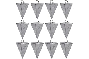 FUSIGO Pyramid Sinkers Fishing Weights, Tangle Free Bullet Pyramid Weights for Saltwater Surf Fishing Tackle 1oz 2oz 3oz 4oz 5oz 6oz 8oz