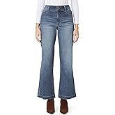 Angels Forever Young Womens Everbreeze Curvy High-Rise Relaxed Flare Jeans