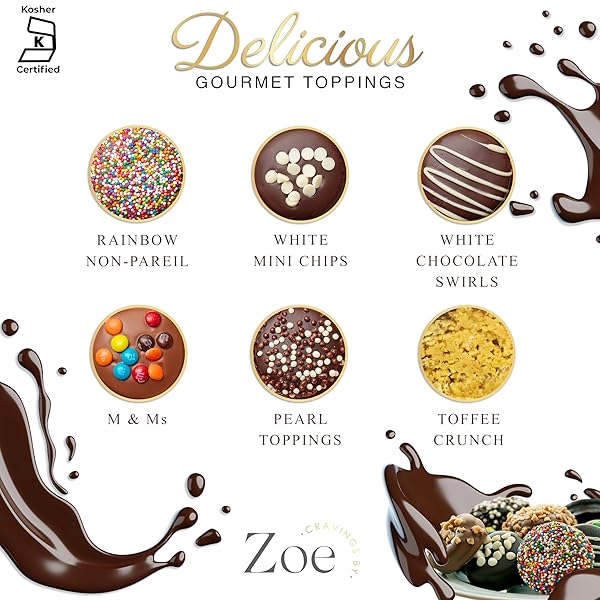 CRAVINGS BY ZOE BIRTHDAY CHOCOLATE COVERED COOKIES GIFT BASKET | 6 COUNT | KOSHER MILK & DARK BELGIAN CHOCOLATE GOURMET FOOD GIFT BOX | BIRTHDAY, THANK YOU, CANDY GIFTING MEN WOMEN HIM HER MOM