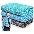 SOOWASH Microfiber Gym Towels for Showering Working Out Quick Dry Negative ions Different Sizes Lightweight Gym Towel for Men Women Tennis Sports Towels for Body Hot Yoga