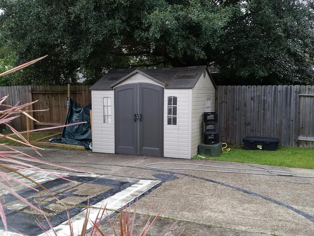 Alloy Steel 10 FT. X 8 FT. OUTDOOR STORAGE SHED (Model 60001) Brown