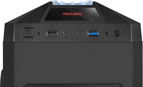 Mars Gaming MCK, Caja PC ATX, Triple Franja LED, Ventilador Trasero 12cm, Negro