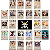 TYZZHOA 25PCS Anime [OP] Wanted Posters 30x21cm, New Bounty Edition | Straw Hat Pirates Crew Nika Luffy, Zoro, Sanji, Anime Fans Bounty Posters Set for Bedroom, Party, Birthday Decorations Gifts