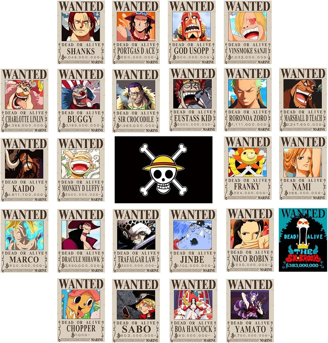 Photo 1 of TYZZHOA 25PCS Anime [OP] Wanted Posters 30×21cm, New Bounty Edition, Straw Hat Pirates Crew Nika Luffy 3 Billion, Zoro, Sanji, [OP] Anime Gifts