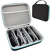 GZWENHAN Travel Sunglasses Organizer Case, 5 Adjustable Slot for Multiple Eyeglasses, Hard Eyewear Box for Men Women
