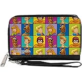 Buckle-Down Scooby Doo Wallet, Zip Around, Scooby Doo 5-Character Face Blocks Multi Color, Vegan Leather