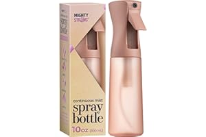 MIGHTY STRONG 10 OZ Continuous Spray Bottles - Ultra Fine Mist Sprayer | Water Spray Bottle For Hair Stuff, Mister Spray Bottle For Plants Mister | Hair Spray Bottles For Hairstyling, Cleaning, Salons