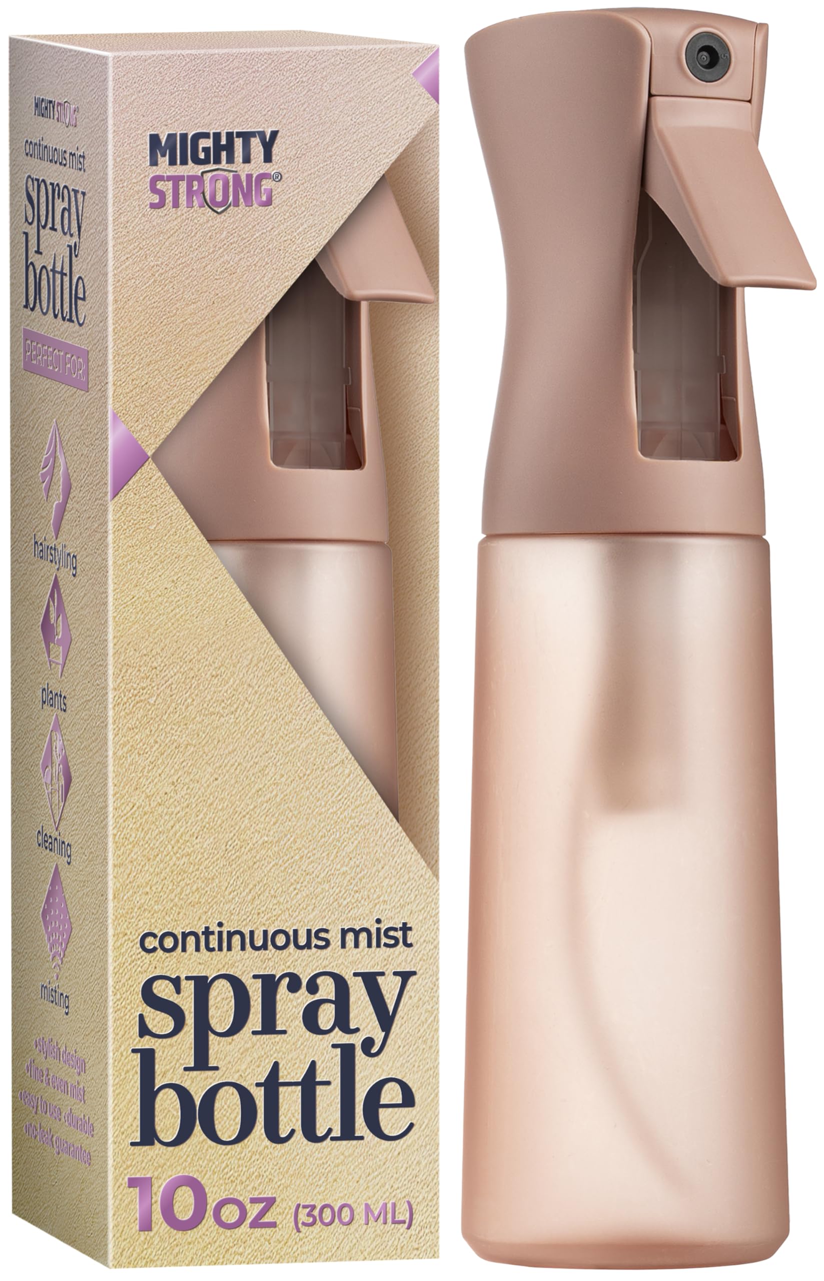 Photo 1 of 10 OZ Continuous Spray Bottles - Ultra Fine Mist Sprayer | Water Spray Bottle For Hair Stuff, Mister Spray Bottle For Plants Mister | Hair Spray Bottles For Hairstyling, Cleaning, Salons
