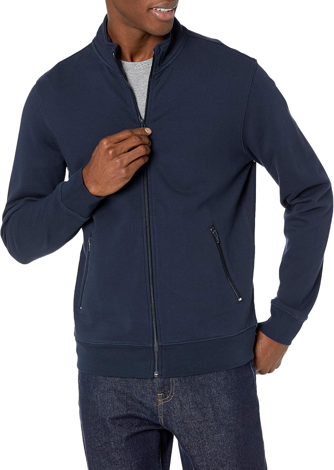 Brand - Goodthreads Men's Lightweight French Terry Track Jacket: Clothing