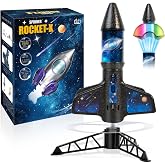Rocket Launcher for Kids -200 Feet of Flight Altitude, Auto Electric Rocket | Outdoor Summer Yard Rocket Toys with Safe Parachute, Birthday Gifts Toys for Boys &amp; Girls Age 6 7 9 10 12 8-13 Years Old