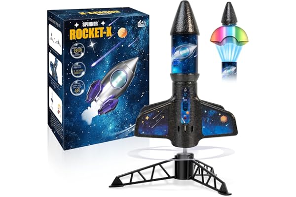 Rocket Launcher for Kids -200 Feet of Flight Altitude, Auto Electric Rocket Toys with Safe Parachute, Outdoor Summer Yard Toy