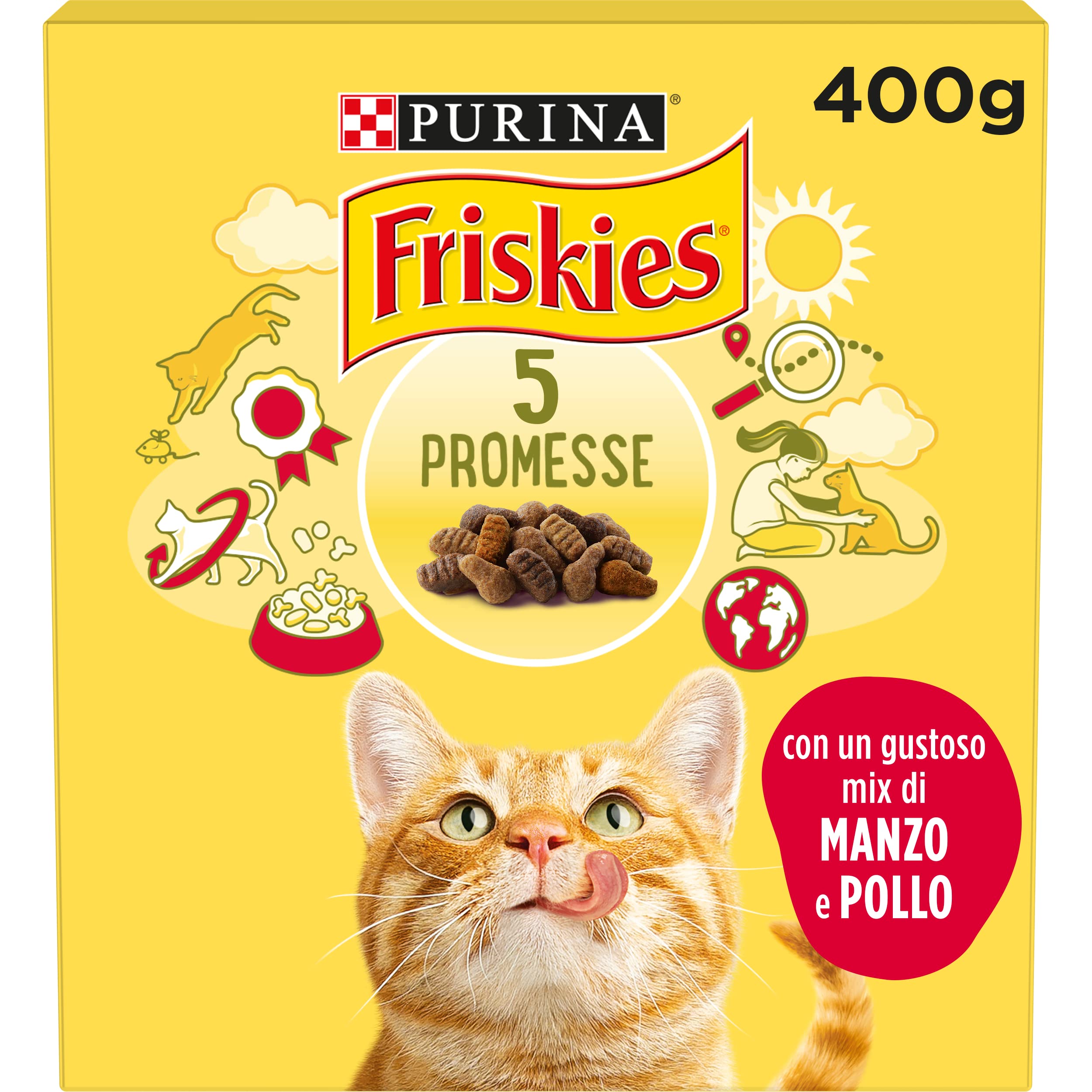 FRISKIES Adult CROCCHETTE for the Cat, with Beef, Chicken and Added Liver, 400 g – Pack of 20