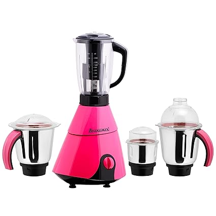 ANJALIMIX Juicer Mixer Grinder Insta 750 Watts with 4 Jars (Magenta & Black), Dry, Wet, Chutney, Filter JUICER