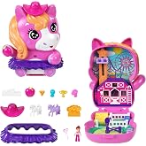 Polly Pocket Dolls &amp; Playset, Pony Rodeo Compact | Portable Travel Toy, 1 Micro Doll, Pet Horses, Food &amp; Fashion Styling Accessories​​