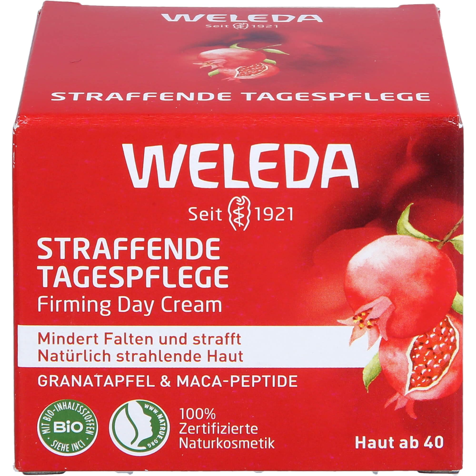 Weleda Firming Day Face Cream with Pomegranate & Maca Peptides, Moisturising Cream, Elastin-Boosting Ingredients, Reduces Lines & Wrinkles, Vegan, 40ml