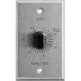 SURAIELEC Mechanical Countdown Timer Switch Commercial Style Metal Plate | Up to 60 Minutes, Programming-Free Spring Wound Timer Switch No Neutral Required, Ideal for Home and Offices, ETL Listed