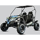 TrailMaster Cheetah 8 Go-Kart - 208cc 7.5HP Engine, 3-Point Safety Belt, Targets from Youth to Adult. (Blue)