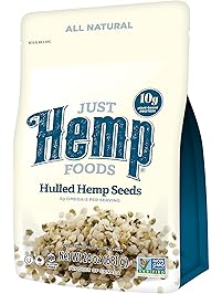 Just Hemp Foods, 100% Natural Hulled Hemp Seeds, 1.5lb (24 oz); Non-GMO Verified with 10g of Protein & Omegas per Serving