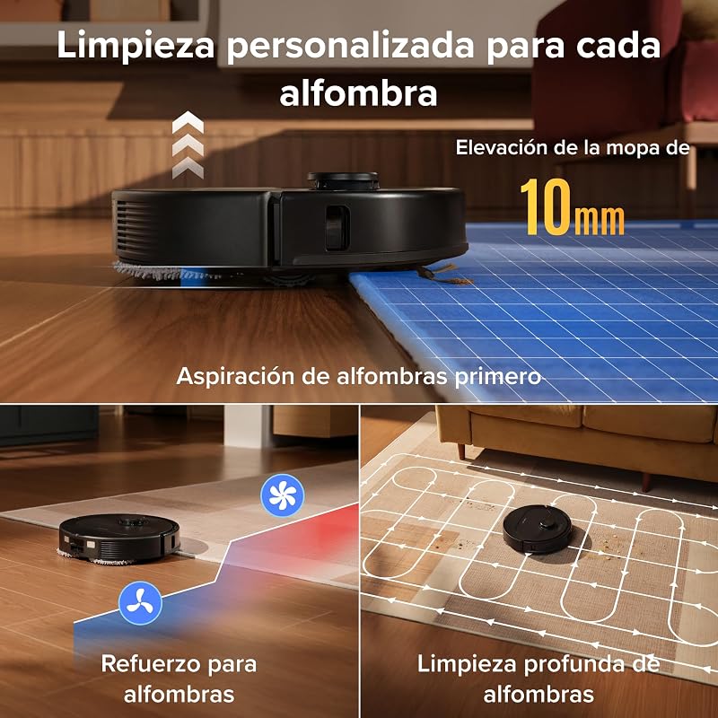 Qrevo S Pro Set Robot Aspirador (Versión Mejorada del QV 35A) Succión de 18500 Pa, Base Todo en Uno, 2,7L Bolsa para Polvo, Sistema antienredos, Evitación de Obstáculos, Negro