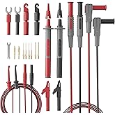 25-Piece Silicone Multimeter Test Lead & Back Probe Kit - Premium Modular Volt Meter Probes with Alligator Clips, 40 in Leads for Automotive Multi Meter Digital & Ohm Meter