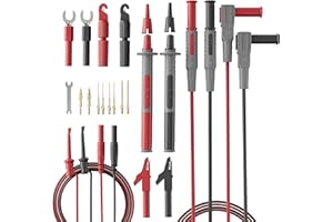 VOLTRISH 25-Piece Silicone Multimeter Test Lead & Back Probe Kit - Premium Modular Volt Meter Probes with Alligator Clips, 40 in Leads for Automotive Multi Meter Digital & Ohm Meter