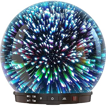 Amazon Com Essential Oil Diffuser 3d Glass 200ml Galaxy Premium Ultrasonic Aromatherapy Oils Humidifier With Amazing Led Lights Handy Auto Shut Off Function Large Water Tank Beauty