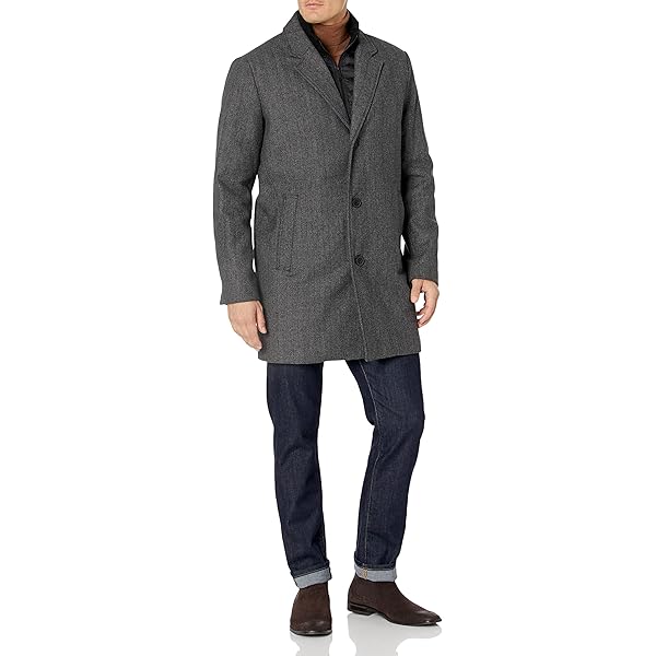 Kenneth Cole New York Men's Legacy Melton Single Breasted Coat