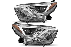 JSBOYAT Fit For 2016 2017 2018 Toyota RAV4 Halogen Model Projector Headlights Headlamps Assembly Driver & Passenger Side