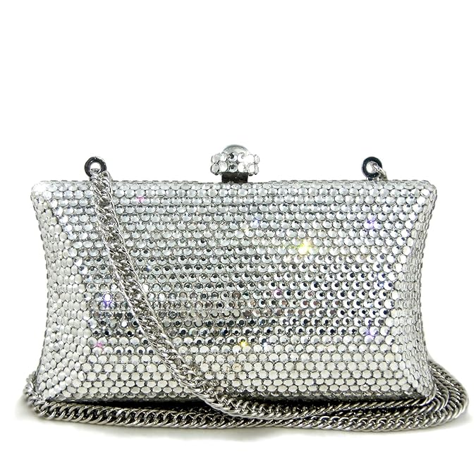 Bridal Purse with Silver Swarovski Crystals Wedding