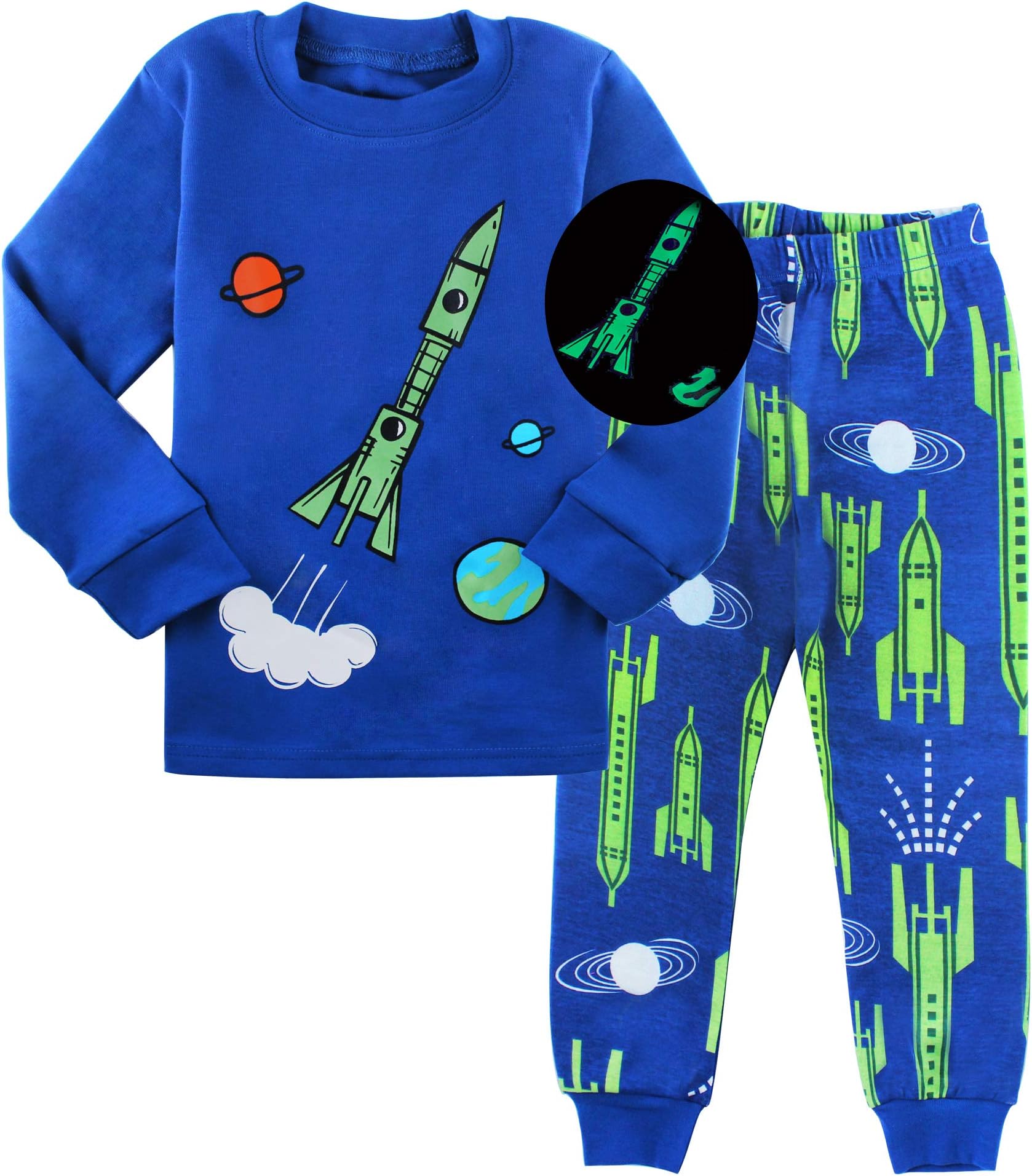 AmberEft Boys Pajamas Kids Clothes Toddler PJs Sets Long Sleeve Sleepwear Size 2-8