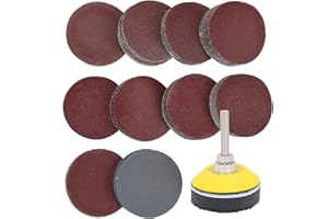 ADWIKOSO 100 Pieces 2 Inch Sanding Discs, 80-3000 Grit Sandpaper with 1/4" Shank Backing Plate and Soft Foam Buffering Pad, for Drill Grinder Tool, Hook & Loop Sand Paper Assortment Pack
