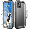 Cozycase Compatible with iPhone 13 Waterproof Case - Full Body Dustproof Shockproof Built-in Screen Protector Rugged Waterproof Case for iPhone 13 6.1 Inch Black