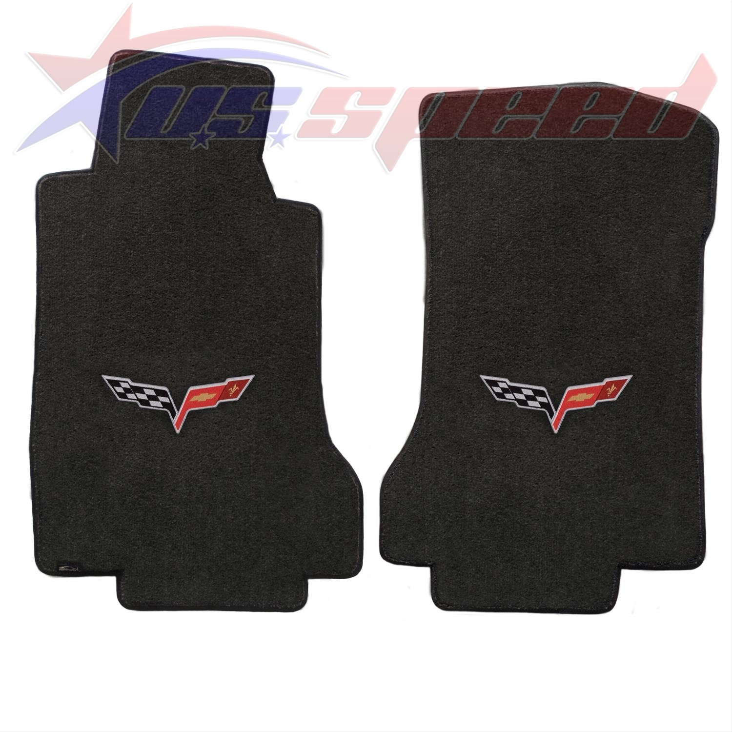 20052006 Chevy Corvette Floor Mats Ebony With C6 Logo 2PC