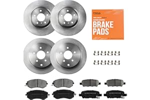 Max Advanced Brakes Front & Rear Brake Kit Compatible With 2015 2016 2017 2018 2019 2020-2023 Nissan Murano Pathfinder Replacement Premium OE Disc Brake Rotors and Ceramic Brake Pads