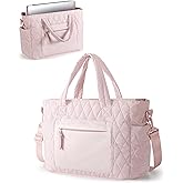 Prokva Tote Bag for Women - Puffer Work Tote with Laptop Compartment, Quilted College Shoulder Bag with Zipper for Work