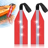 Frienda 2 Pcs Safety Kayak Flag with Webbing | Safety Travel Flag, Warning Flag , for Canoe SUP Towing Canoes Truck, Safety Accessories Kit