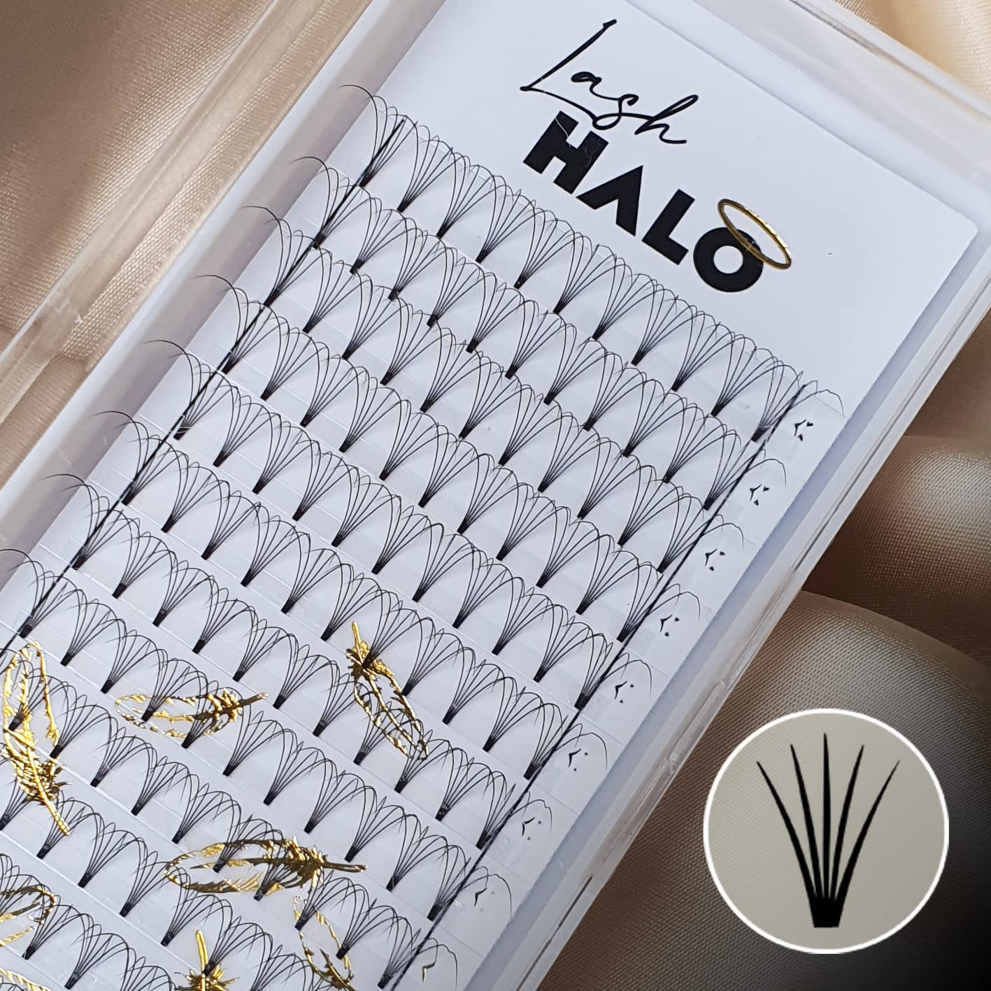 5D Pre Made Fans 0.10 D Curl Eyelash Extensions Short Stem (11mm)