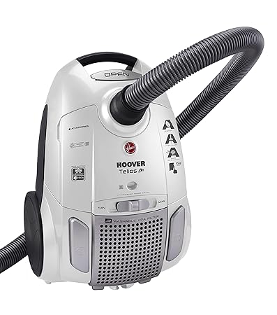 Hoover TE70 TE66 Telios Plus Bodenstaubsauger mit Beutel, Wendiger 360°-Schlauchanschluss, Weiß