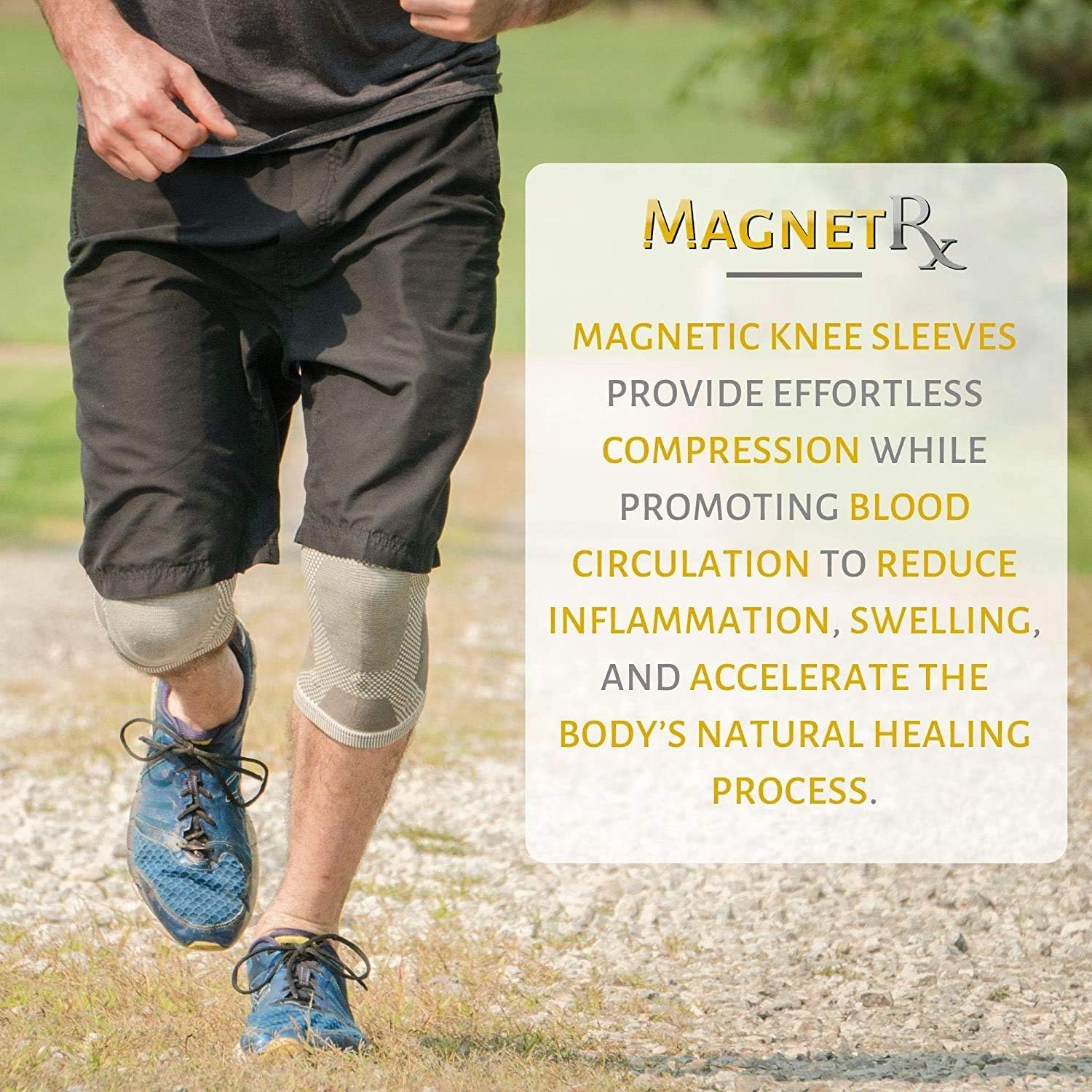 MagnetRX® Magnetic Therapy Knee Compression Sleeve - (2-Pack) Knee Support with Magnets for Knee Pain & Recovery - Magnet Therapy Knee Brace Support (X-Large): Health & Personal Care